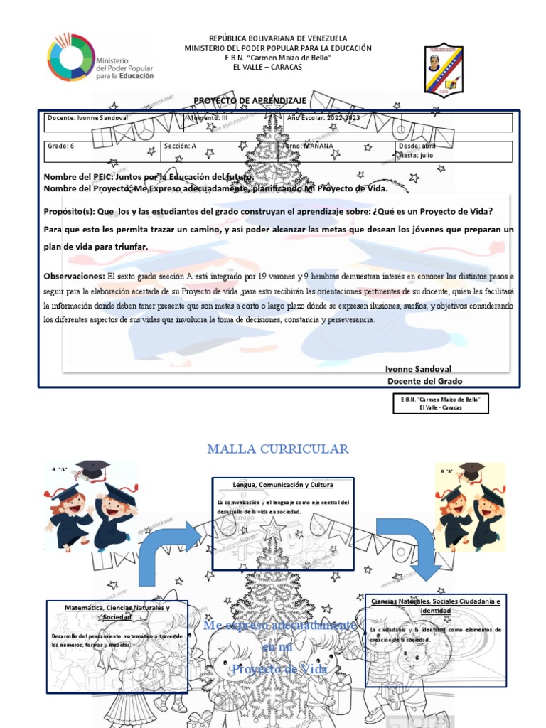 Proyecto de Vida para Sexto Grado | PDF | Decimal | Matemáticas