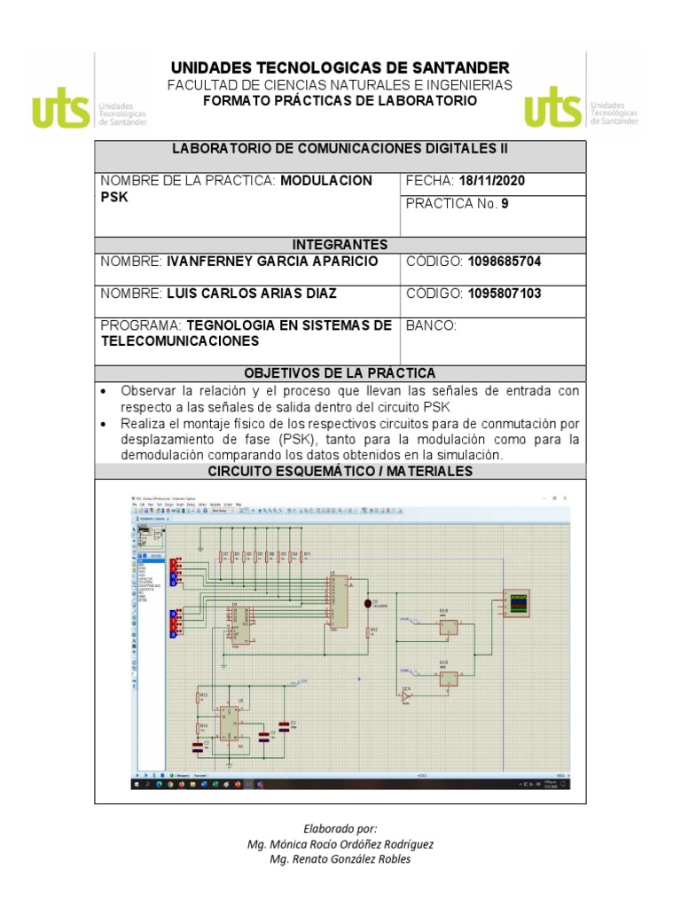 Práctica de Modulación PSK | PDF | Modulación | Ingeniería Electrónica