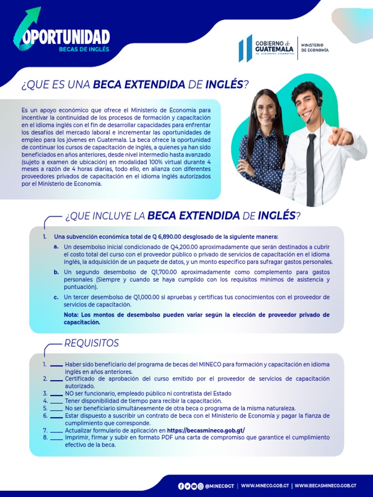 Beca Extendida Ingles Oportunidad Mineco PDF