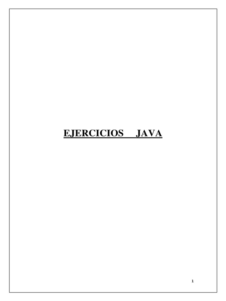 EJERCICIOS JAVA COMPLEMENTARIOS | PDF | Constructor (Programación ...