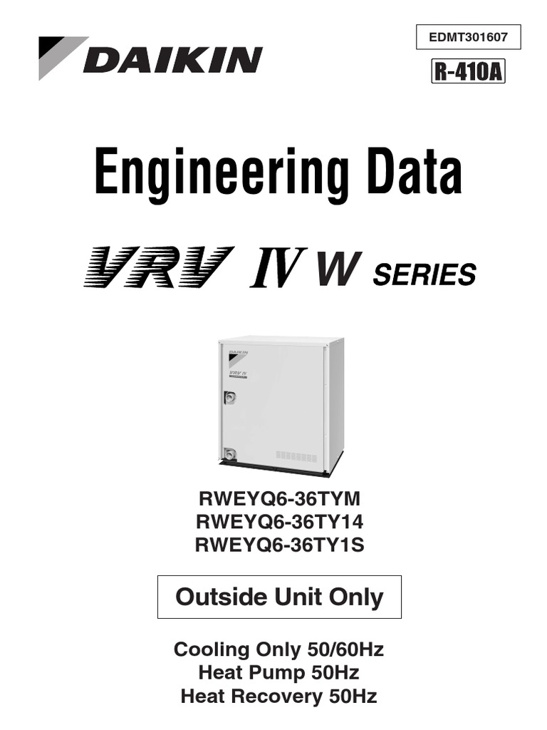 VRV Outside Units Specifications Guide | PDF | Power Supply | Ceiling