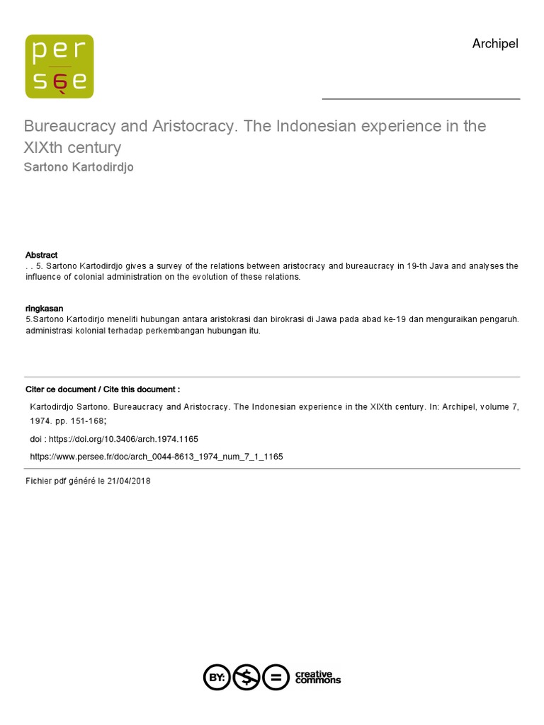 Aristocracy and Bureaucracy in Java | PDF | Nobility | Social ...