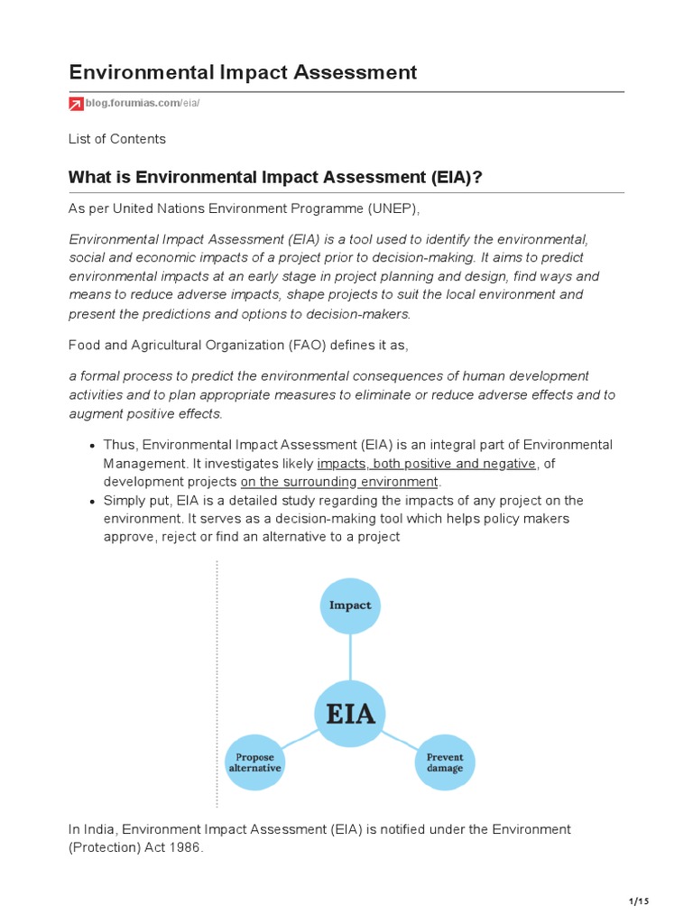 Environmental Impact Assessment | PDF | Environmental Impact Assessment