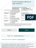 Greenwood High IGCSE Subject Selection Form 2022 - 2024 (Page 2 of 3)