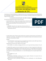 Mémoire & TFC: Protocole de Rédaction