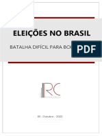 ELEIÇÕES NO BRASIL - Batalha Difícil para Bolsonaro - 05.out.22