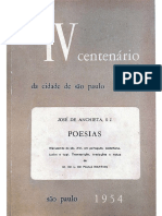 POESIAS - José de Anchieta. Manuscrito Do Séc. XVI, Em Port., Castelhano, Latim e Tupi. Transc., Trad. e Notas de M. de L. de PAULA MARTINS