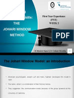 FYE Week 2 - The Johari Window Model