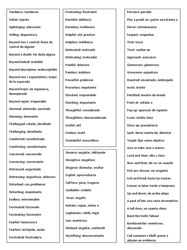 Vocabulario Ingles Pdf