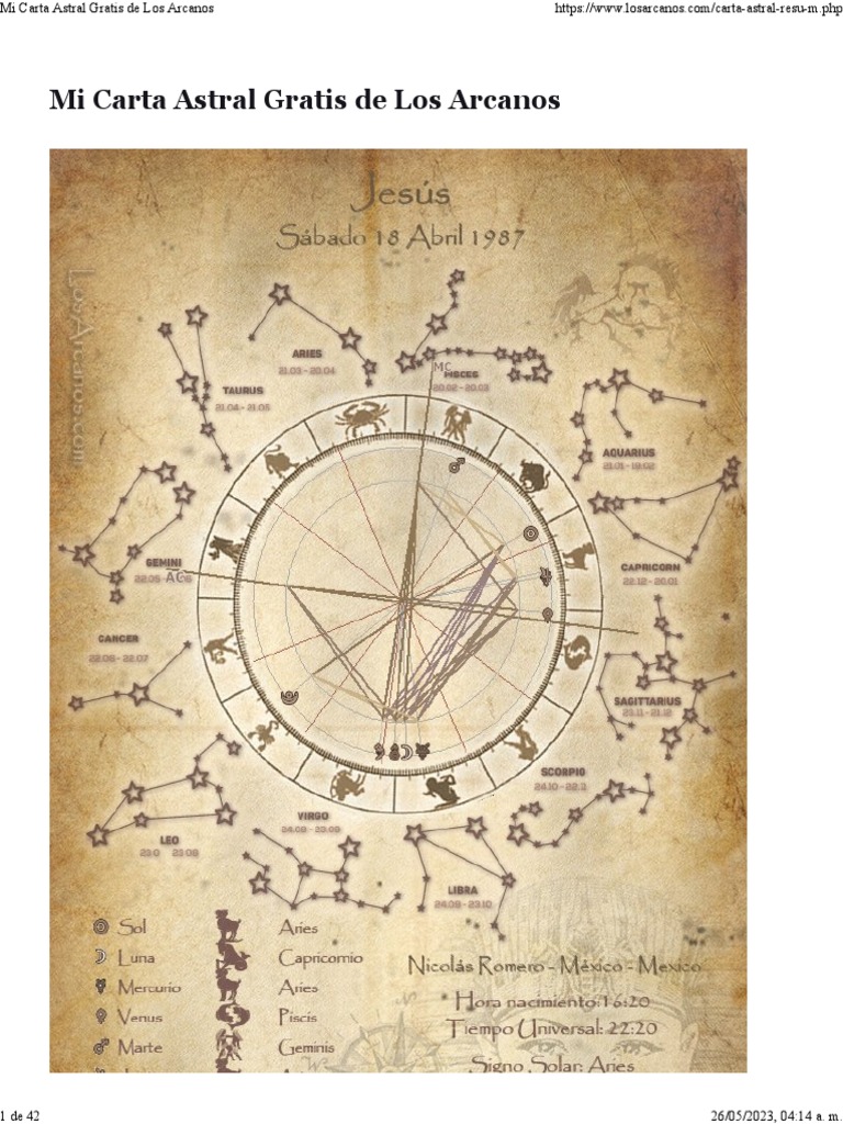 Carta Astral de Los Arcanos | Descargar gratis PDF | Planeta mercurio