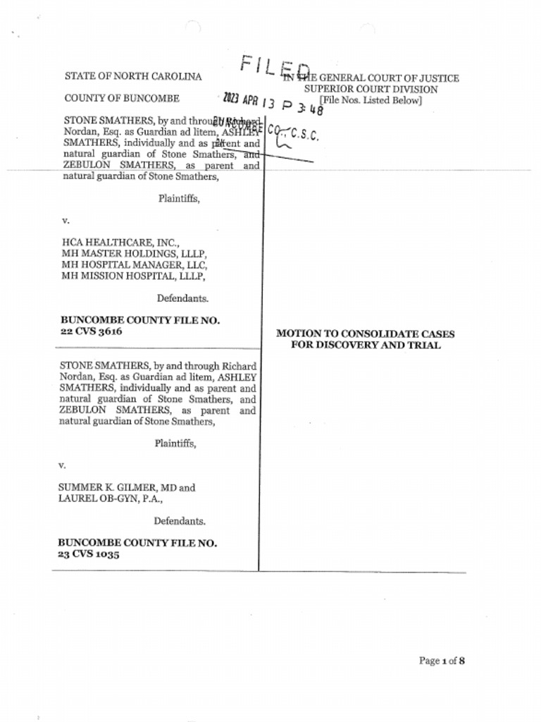 Smathers Motion To Consolidate PDF