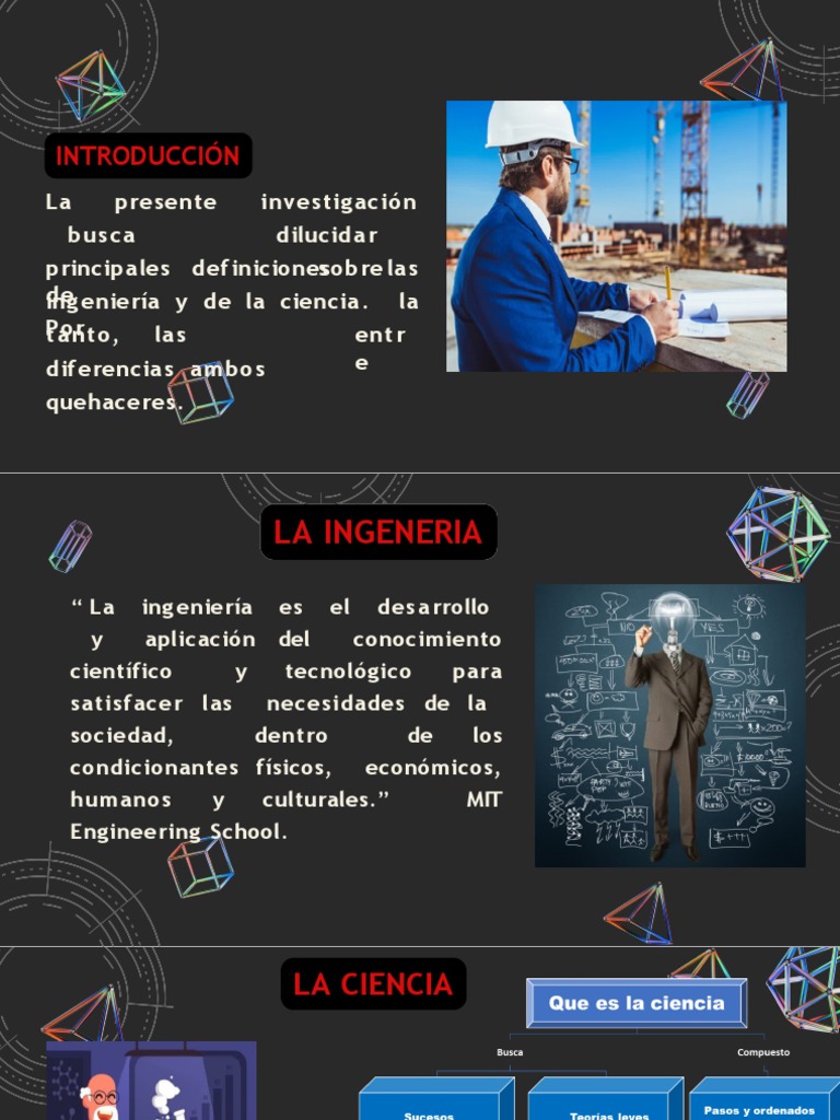 DEFINICION Y DIFERENCIAS ENTRE LA INGENERIA Y CIENCIA | PDF
