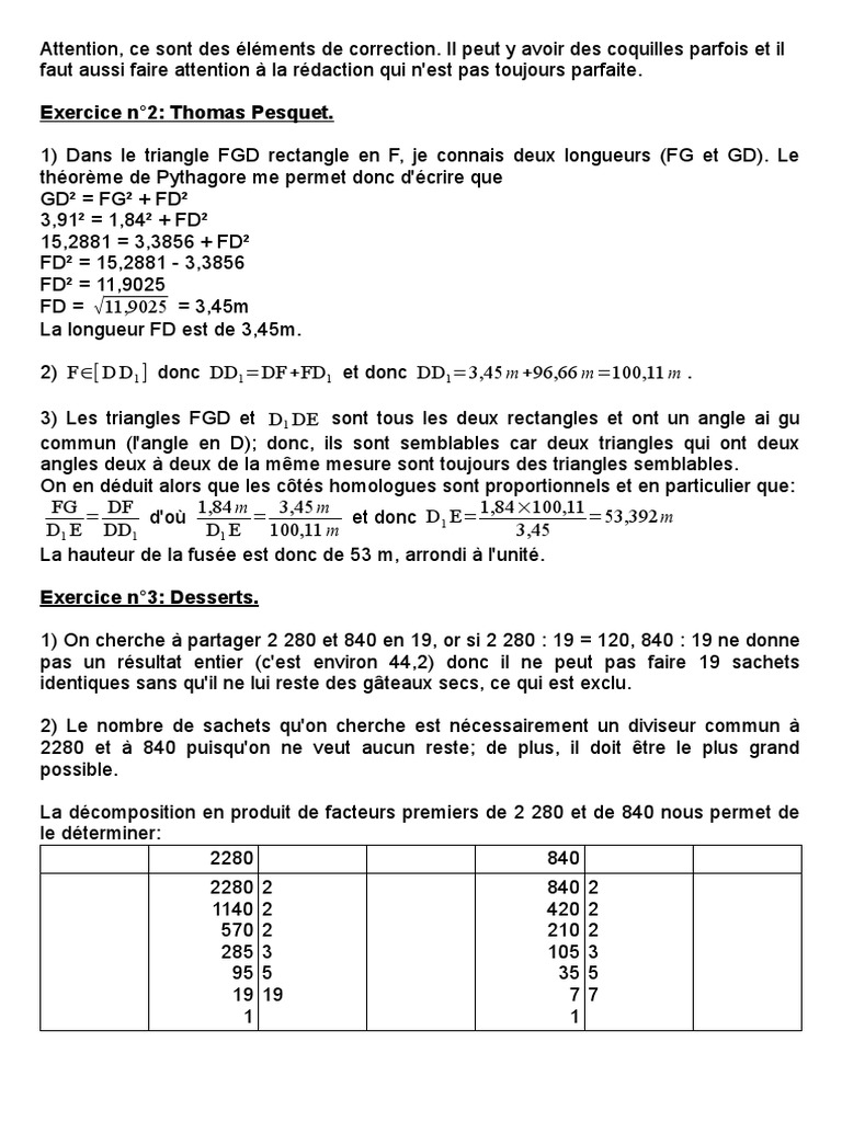 Exercices de mathématiques variés | PDF | Triangle | Géométrie