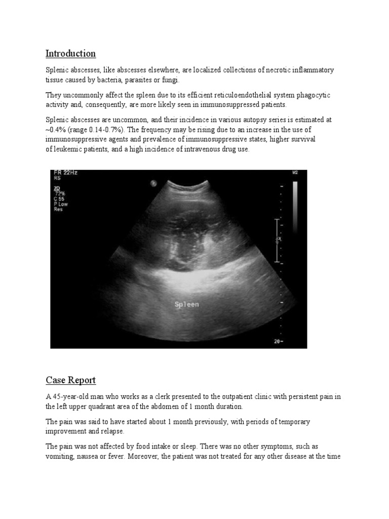 Radiologic Insights on Splenic Abscesses | PDF | Spleen | Ct Scan