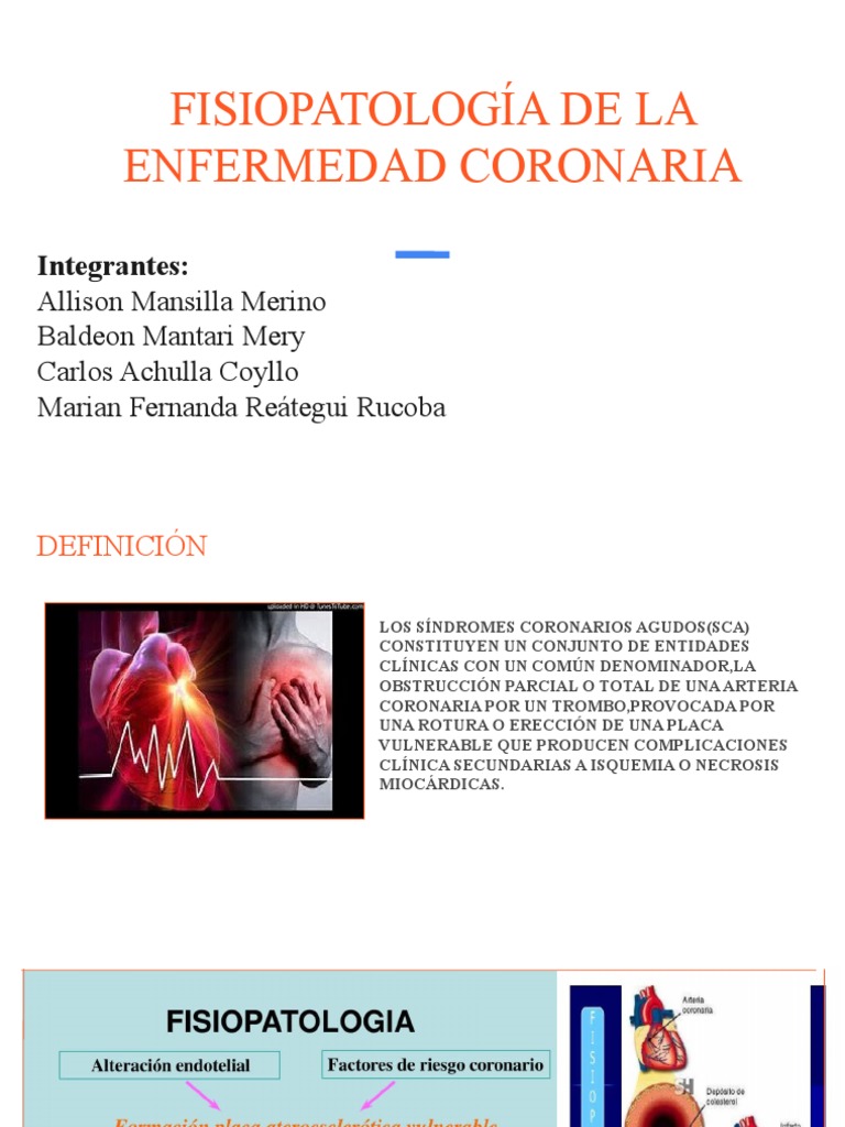 Fisiopatología de La Enfermedad Coronaria | PDF | Infarto de miocardio ...
