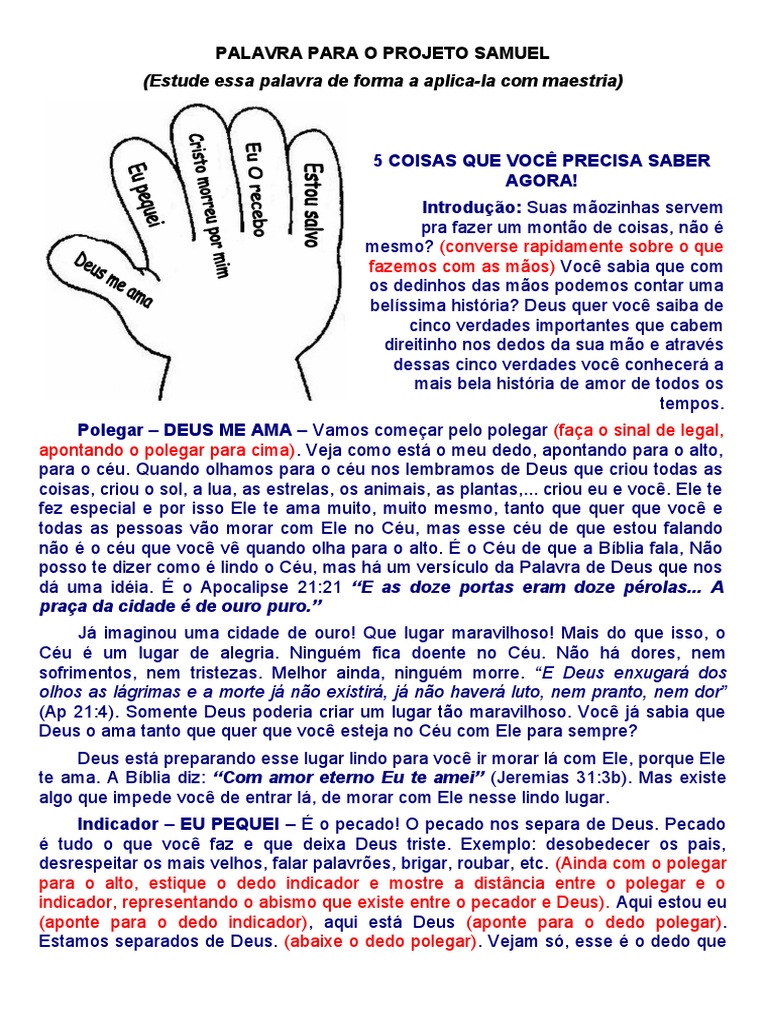 5 Coisas Que Voe Precisa Saber - Evangelismo Com Os Dedos PDF | PDF |  Pecado | Jesus, image size:768x1024