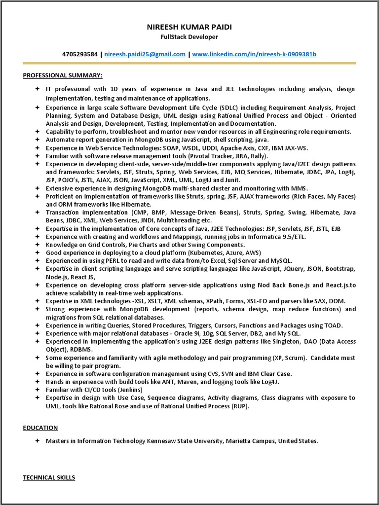 Full Stack Developer Expertise in Java & Angular | PDF | Spring ...
