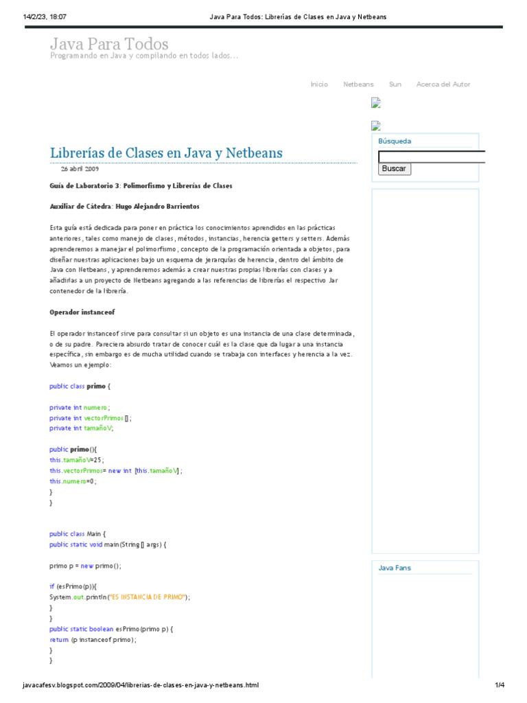 Java para Todos - Librerías de Clases en Java y Netbeans | PDF | Java ...