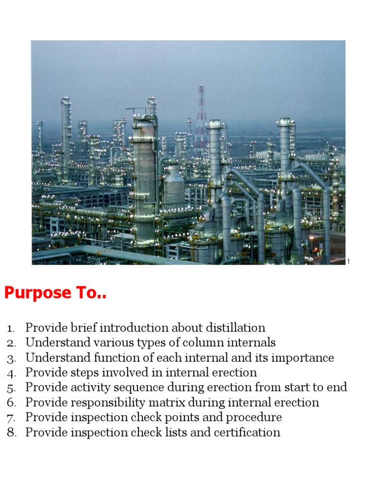 Column Internals Erection and Inspection Guide | PDF | Liquids ...