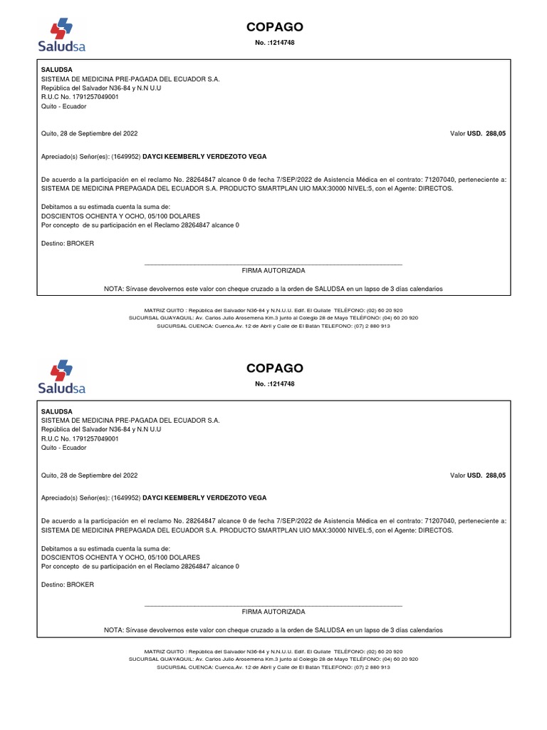 Copago 1214748 | PDF