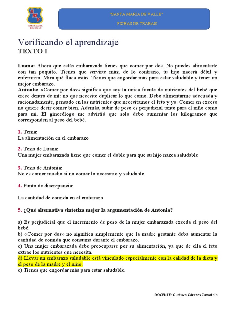 3er Trim Pract 1 Raz Verb 5to Sec PDF El embarazo