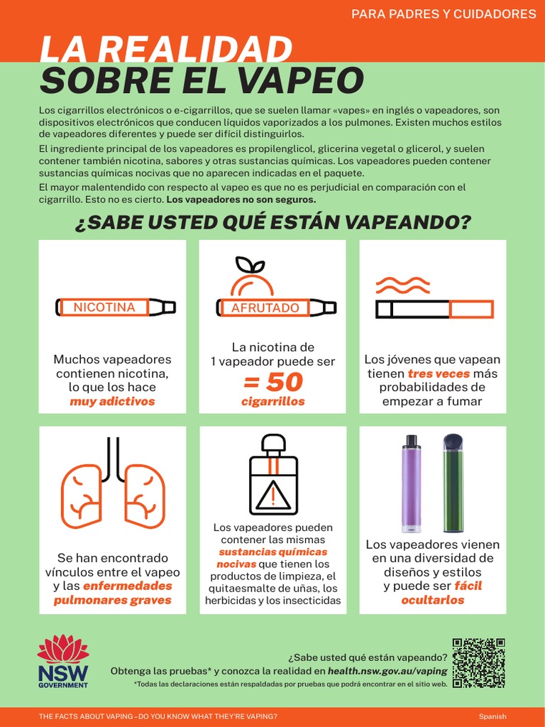 vapingposterparentsfactsspanish PDF Cigarrillo electrónico Tabaco