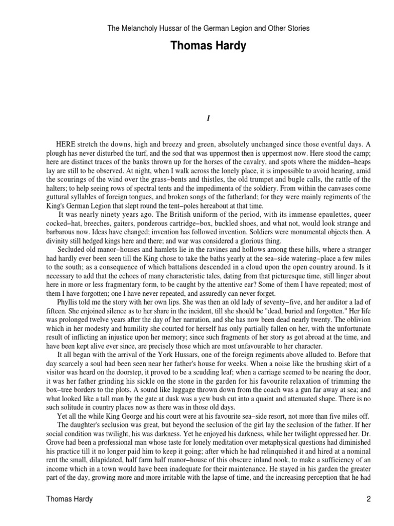 The Melancholy Hussar of The German Legion and Other Stories PDF