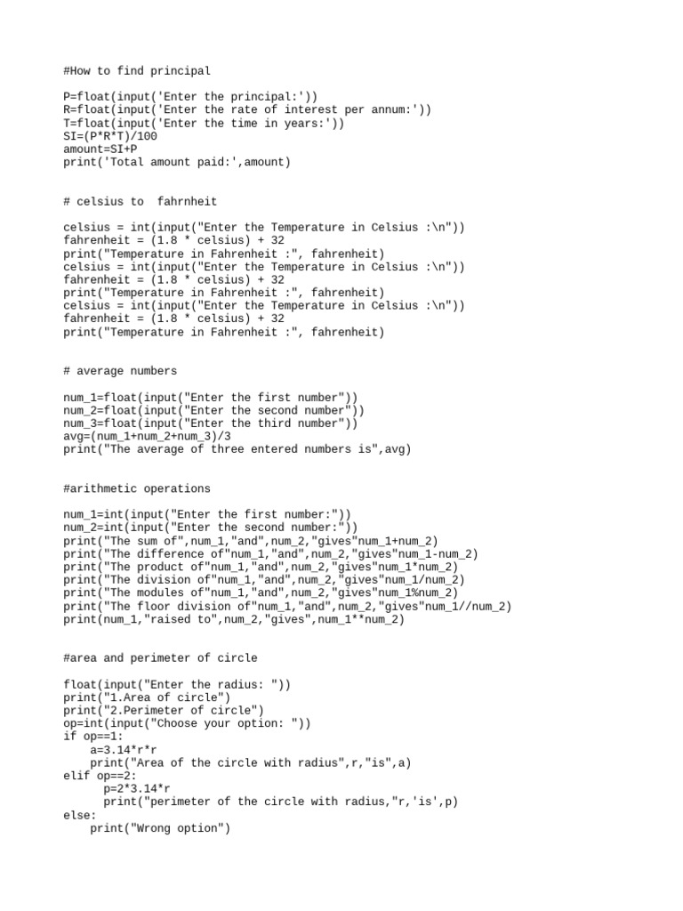 Python Codes For Beginners | PDF