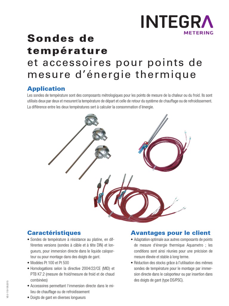 Sondes de Température pour Énergie Thermique PDF Chaleur Température — free download