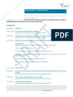 Fit for Work Europe – Annual Conference – 19 October 2011 Event Agenda