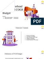 (FIX) FOH Budget and COGS Budget
