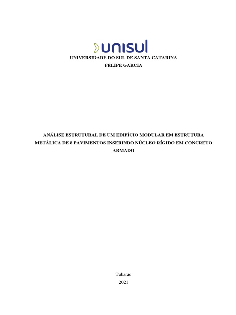 Análise Estrutural de Um Edifício Modular em Estrutura Metálica de 8 ...