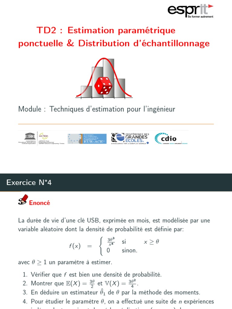 Estimation ponctuelle de θ par moments | PDF | Estimateur (statistique ...