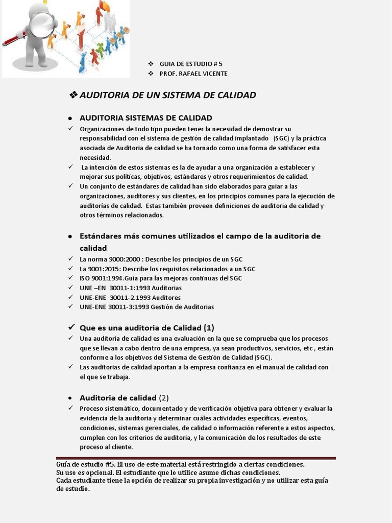 5 Auditorias de Calidad Iso 9001 (Parcial) | PDF | Auditoría | Calidad ...