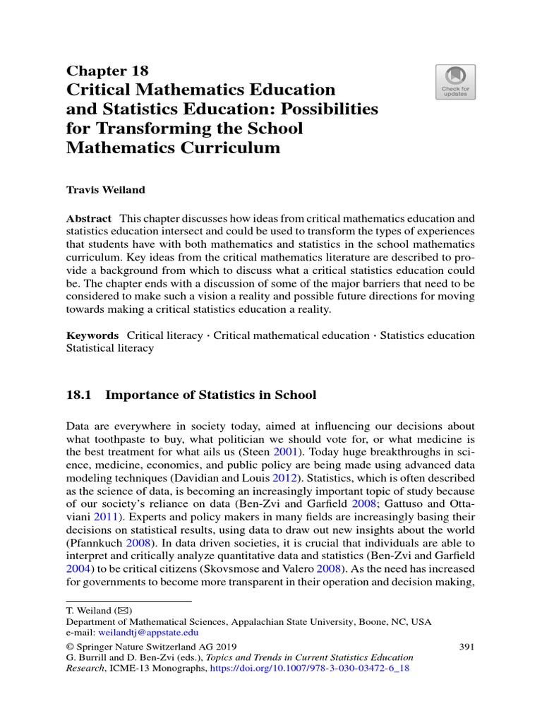 Transforming K-12 Math with Critical Statistics | PDF | Statistics ...