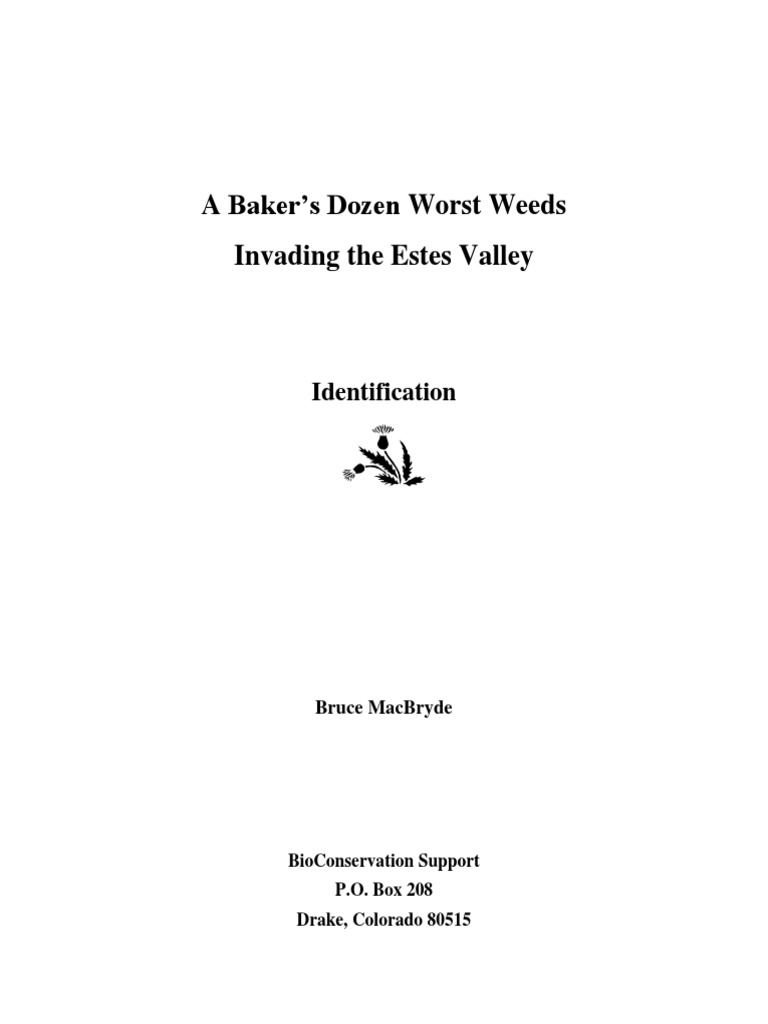 MacBryde, 2012, A Baker's Dozen Invasive Plants of The Estes Park