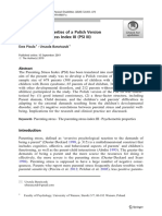 Psychometric Properties of A Polish Version of The Parental Stress Index III (PSI III)