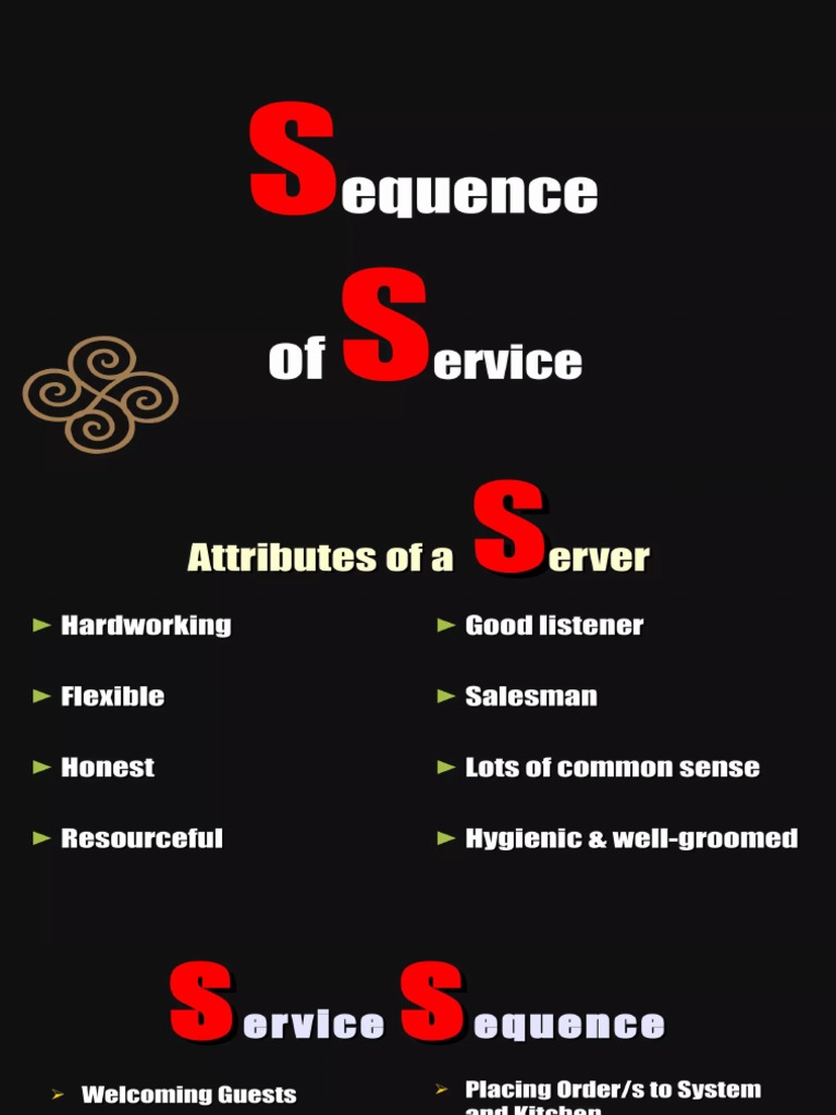 Food and Beverages Service Sequence Procedures PDF