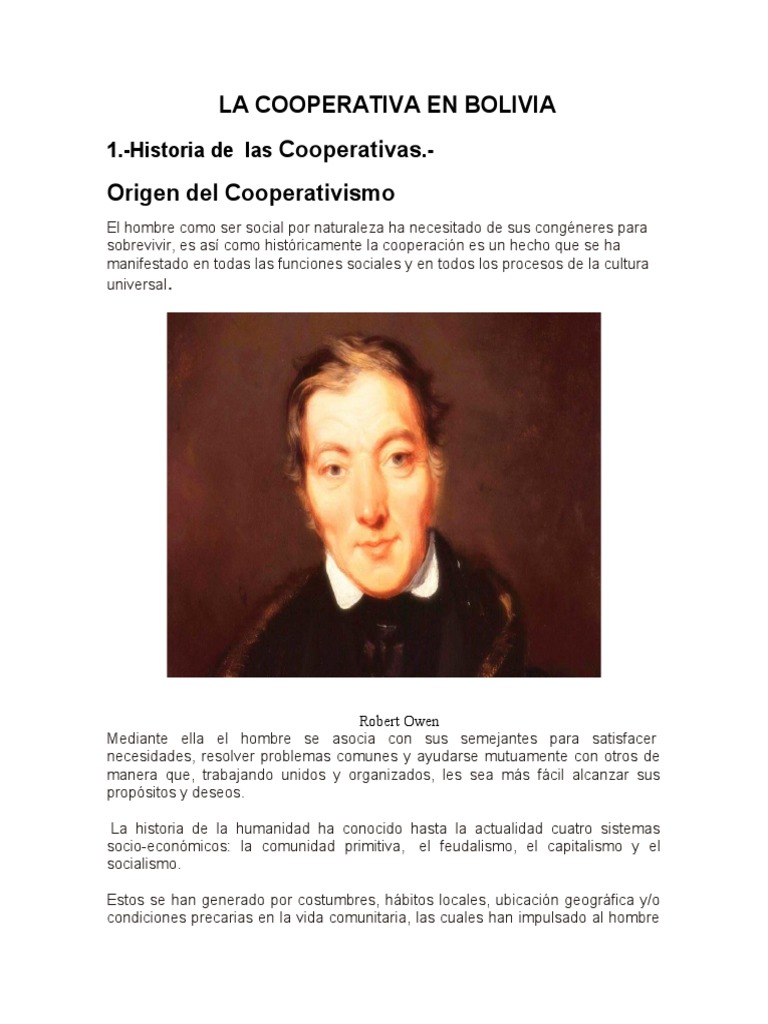 Historia del Cooperativismo en Bolivia | PDF | Cooperativa | Planificación