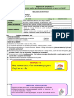 SECUENCIA DE ACTIVIDAD DE COMUNICACION (Escribimos Un Mensaje A Papá) 13-06-2023