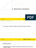 Lecture 3 - Decision Analysis