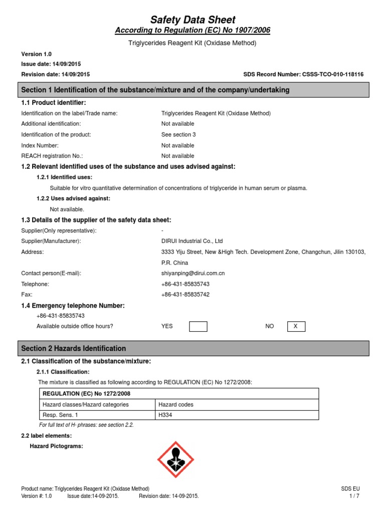MSDS TG | PDF | Toxicity | Chemistry