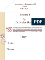 Lecture - 1 - DR Nader Shehata - Review On Vectors and Scalars