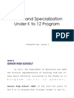 Tracks and Specialization Under K To 12 Program 1