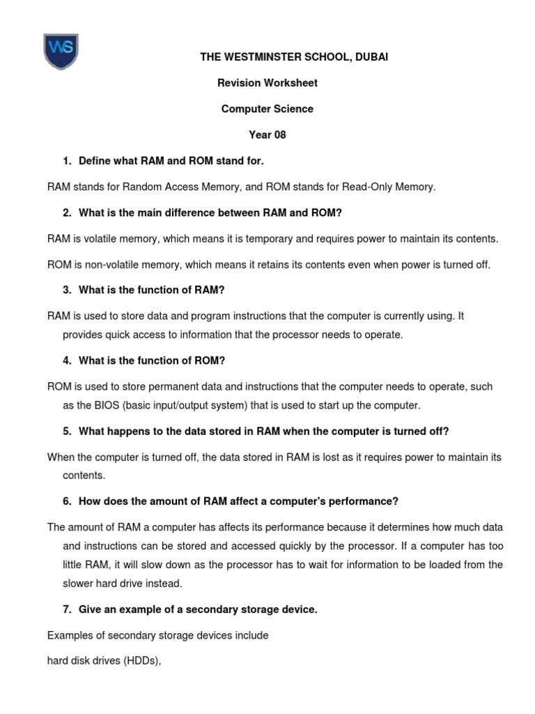 RAM vs. ROM: Key Differences Explained | PDF | Computer Data Storage ...