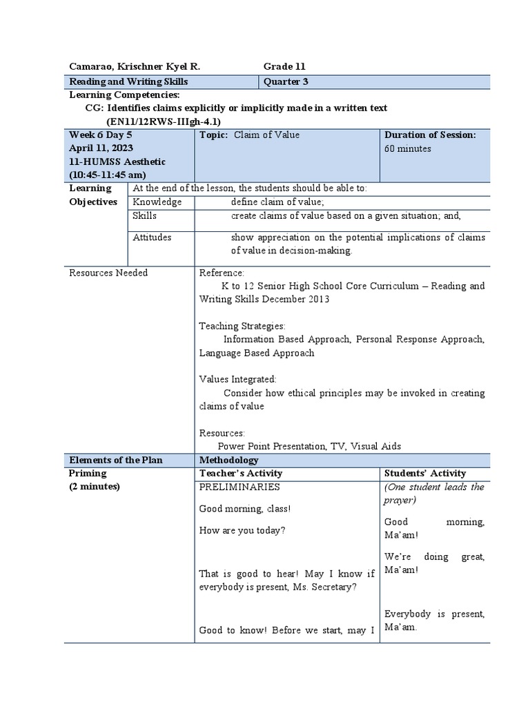 Final demo claim of value pdf idea aesthetics