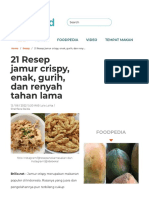 21 Resep Jamur Crispy, Enak, Gurih, Dan Renyah Tahan Lama