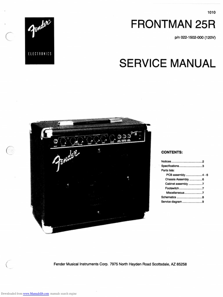 Fender Frontman 25R Service Manual | PDF | Computers