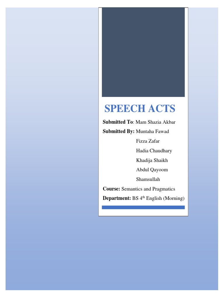 Speech Acts Pdf Semiotics Communication