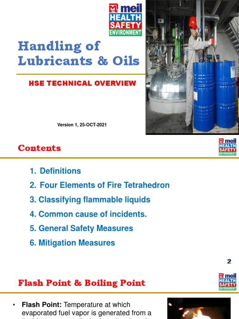 HSE9541TECSM20HandlingLubricantsOils PDF Chemistry Physical Sciences